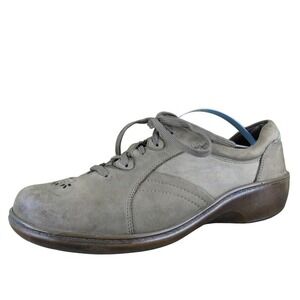 Avon VTG Leather Comfort Shoes Casual Walking Floral Lace Up Womens 7.5 2E‎